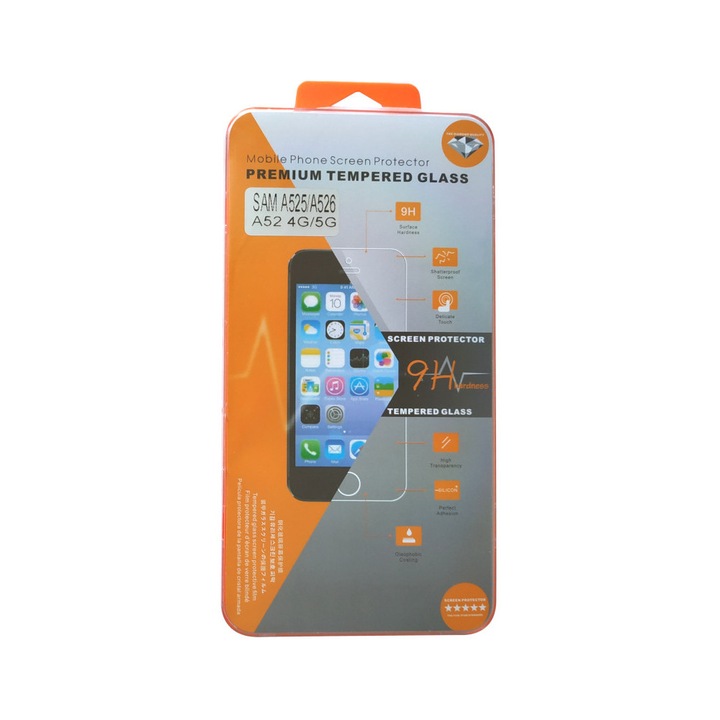 Стъклен протектор Tempered Glass, Orange, за Samsung Galaxy A52/Galaxy A52s, Безцветен