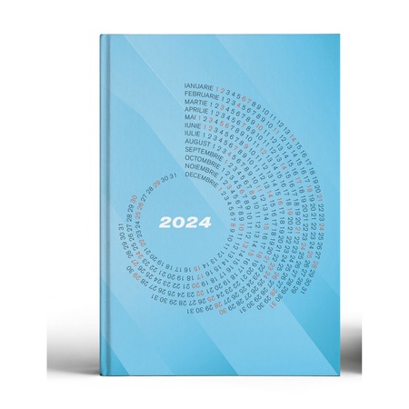 Дневник А5 с ежедневна дата, 2024 г., корица модел Blue Calendar - eMAG.bg