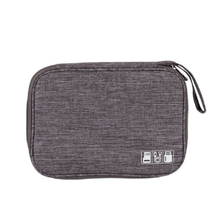 Tárolótáska kábeleknek és elektronikai tartozékoknak, 24x18x7,5 cm, szürke, JMB-BBL4043