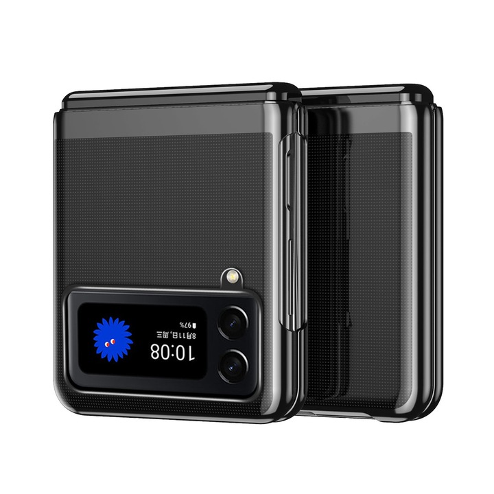 Калъф за Samsung Galaxy Z Flip 3, галванично покритие, черен