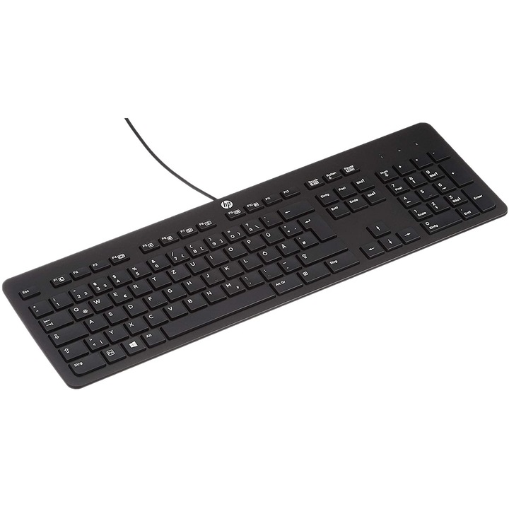 Бизнес тънка HP USB клавиатура, оформление GR, черна