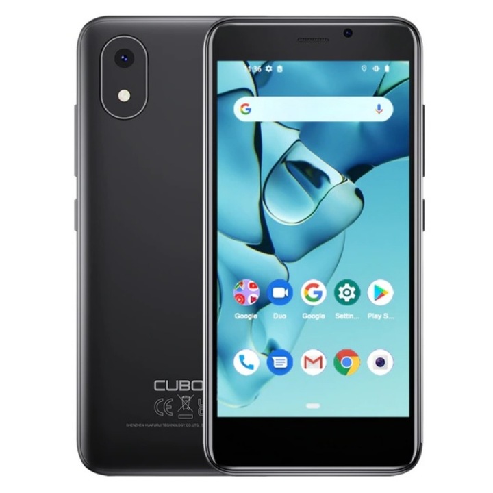 Mobiltelefon CUBOT J10 Fekete, 3G, 4.0", 1GB RAM, 32GB ROM, Android 11, Unisoc SC9863A QuadCore, Face ID, 2350mAh, Két SIM