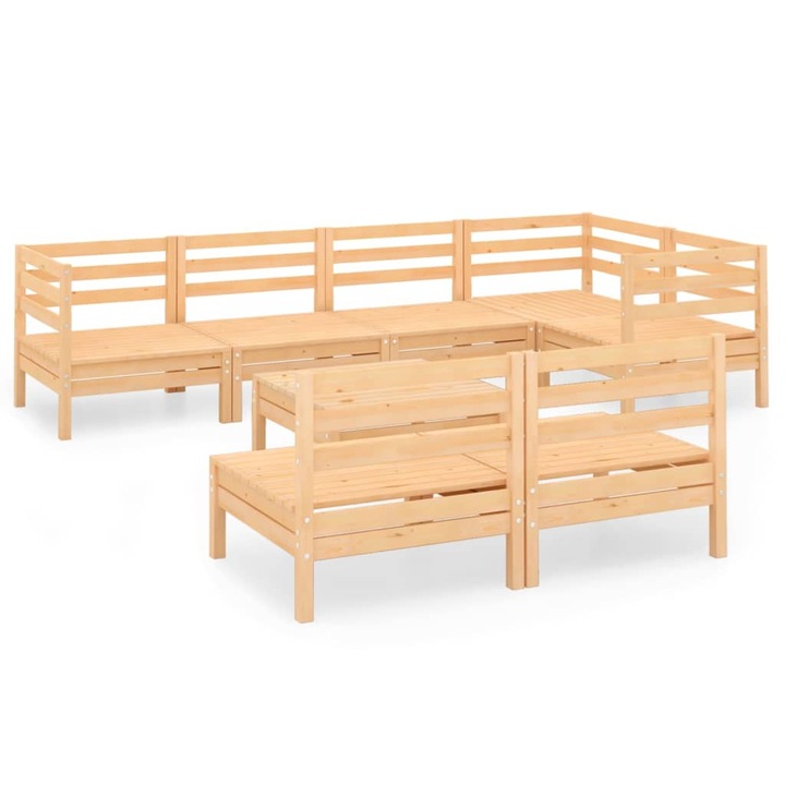 8 részes tömör fenyőfa kerti bútorgarnitúra (3082752)