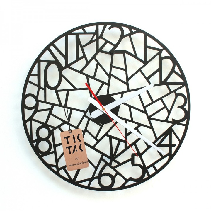 DECOlicious falióra, DECOZ21, modern, fekete, 40 cm