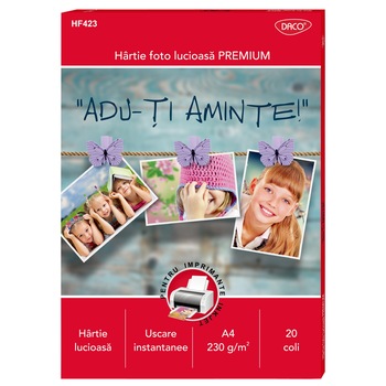 Hartie foto A4 230g 20 coli DACO Hartie foto A4 230g 20 coli DACO