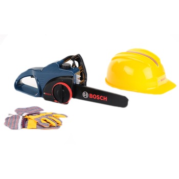 Set fierastrau electric Klein Bosch cu casca de protectie si manusi, albastru Set fierastrau electric Klein Bosch cu casca de protectie si manusi, albastru