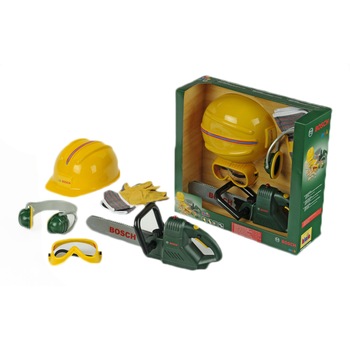 Set fierastrau cu lant Klein Bosch cu casca si manusi de protectie Set fierastrau cu lant Klein Bosch cu casca si manusi de protectie
