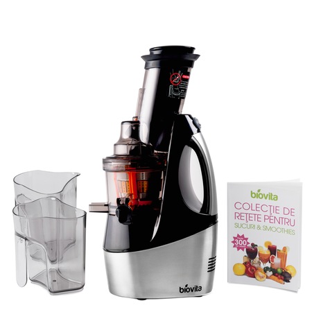 Storcator de fructe si legume cu melc Biovita SJ5000, 240 W, recipient suc 1 L, Inox