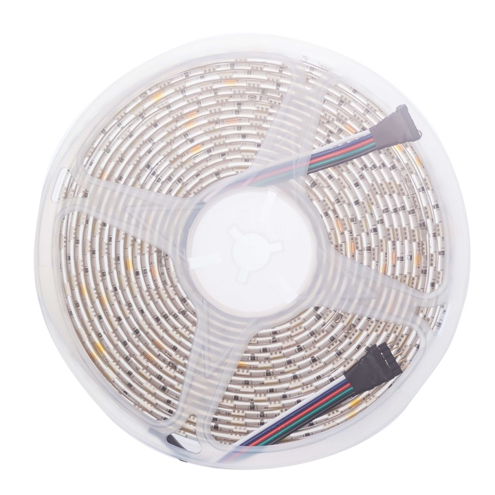 Интелигентна LED лента, SmartVilla, RGB, Wi-Fi 2.4 GHz, 5M, IP65, Многоцветен