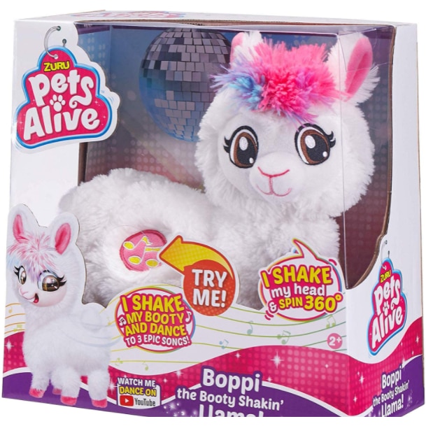Интерактивна танцуваща лама Zuru Pets Alive, Плюшена играчка, Бяла ...