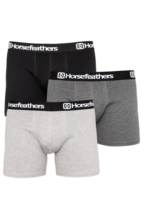 Set 3 boxeri pentru barbati, Horsefeathers, Negru/ Gri/ Alb, S