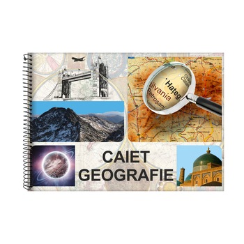 Caiet A4 24 file cu spira geografie DACO Caiet A4 24 file cu spira geografie DACO