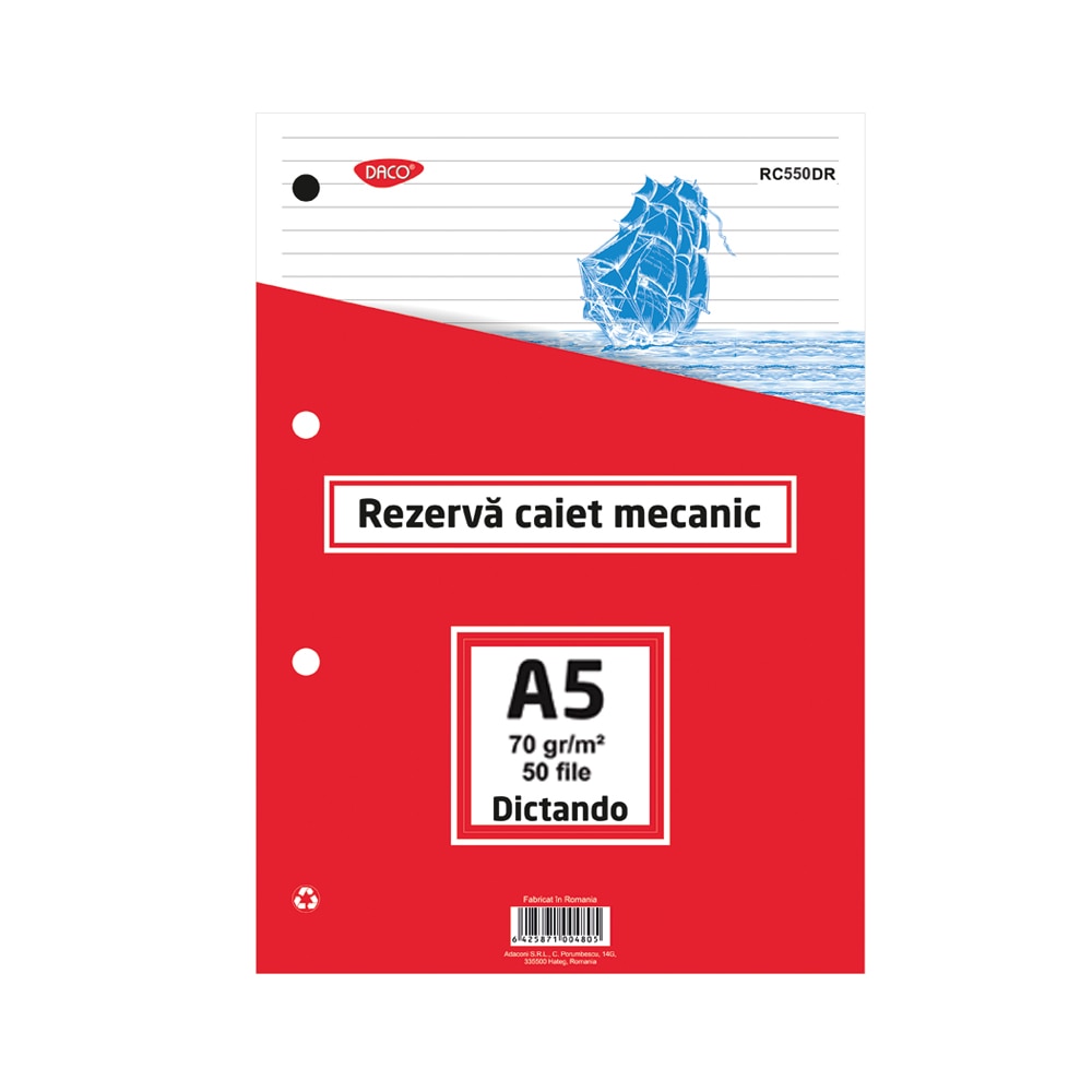 Rezerva caiet mecanic A5 50 file dictando DACO