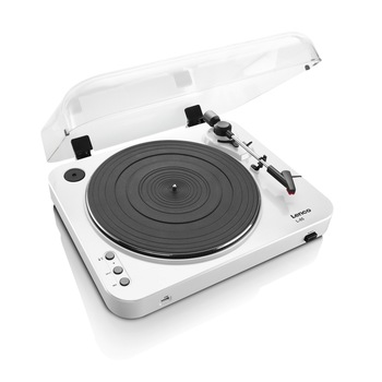 Pick-Up Lenco L-85 USB, Preamplificator integrat, Doza MM, Semiautomat, Codare MP3 directa, Alb Pick-Up Lenco L-85 USB, Preamplificator integrat, Doza MM, Semiautomat, Codare MP3 directa, Alb