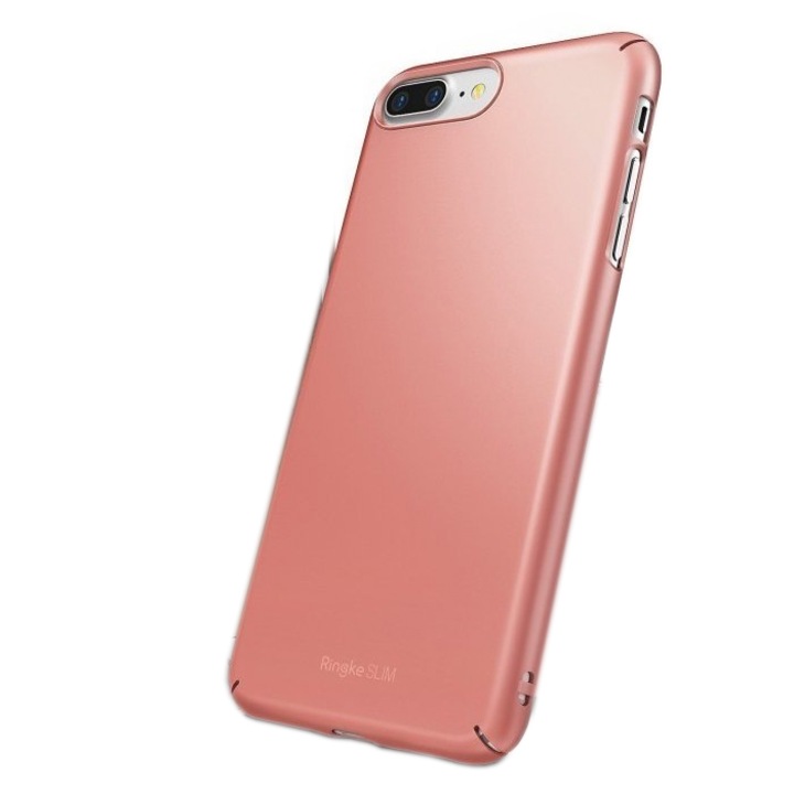 Ringke Slim Védőtok, vékony, Apple iPhone 7 Plus / iPhone 8 Plus készülékekhez, képernyővédő fólia, rózsaarany