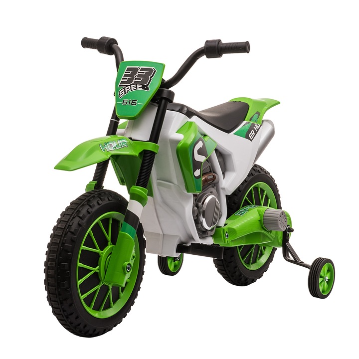Кросов електрически мотоциклет за деца Homcom 3-5 години Зелен