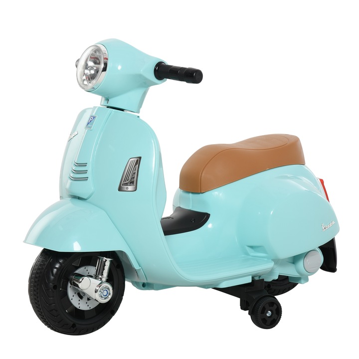 Motocicleta electrica Vespa pentru copii, Homcom, 18-36 luni, 66.5x38x52 cm, Verde