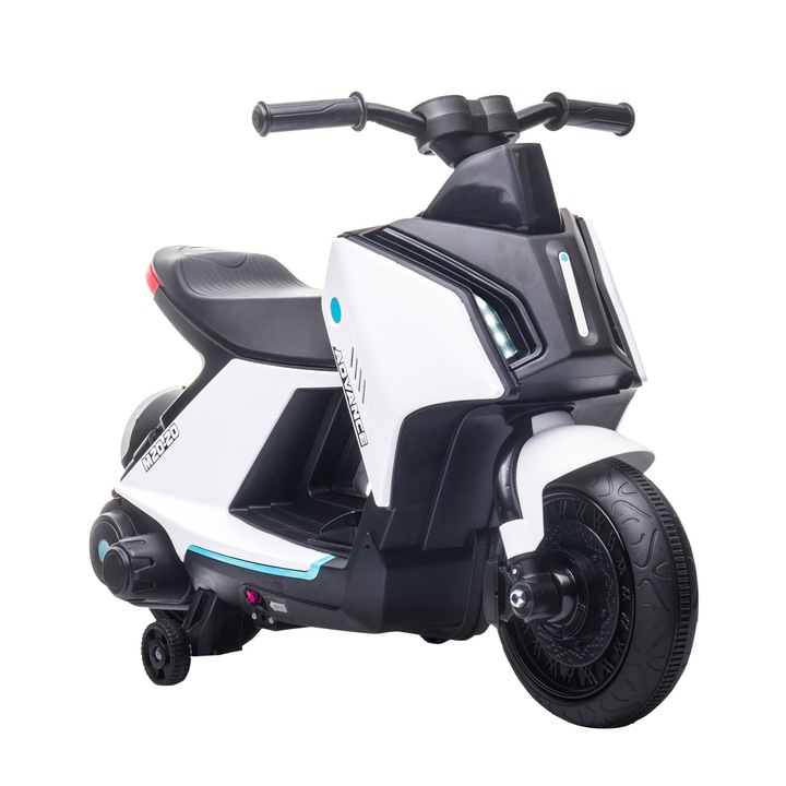 Motocicleta electrica pentru copii, Homcom, 2-4 ani, 80x39.5x51 cm, Alb