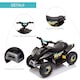 Vehicul electric Quad pentru copii, Homcom, Baterie reincarcabila 6V, 18-36 luni, 72L x 40P x 45.5Acm, Negru