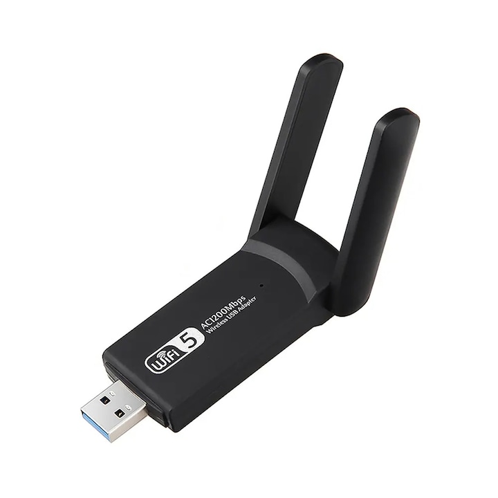 USB WiFi stick adapter, dupla antennával, ultragyors 1200Mbit/s sebességgel, 15m hatótávolsággal
