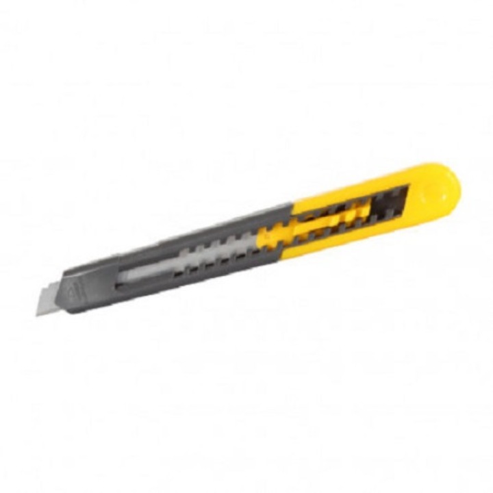 Самозаключващ се нож, бързо свалящ се, 9 мм, пластмасова дръжка Плъзгащо се сегментирано острие с дължина 150 мм