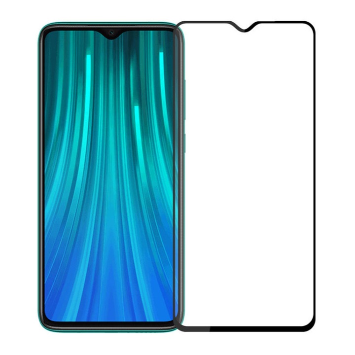 5D стъклен филм, Powertech, съвместим с Xiaomi Redmi Note 8 Pro