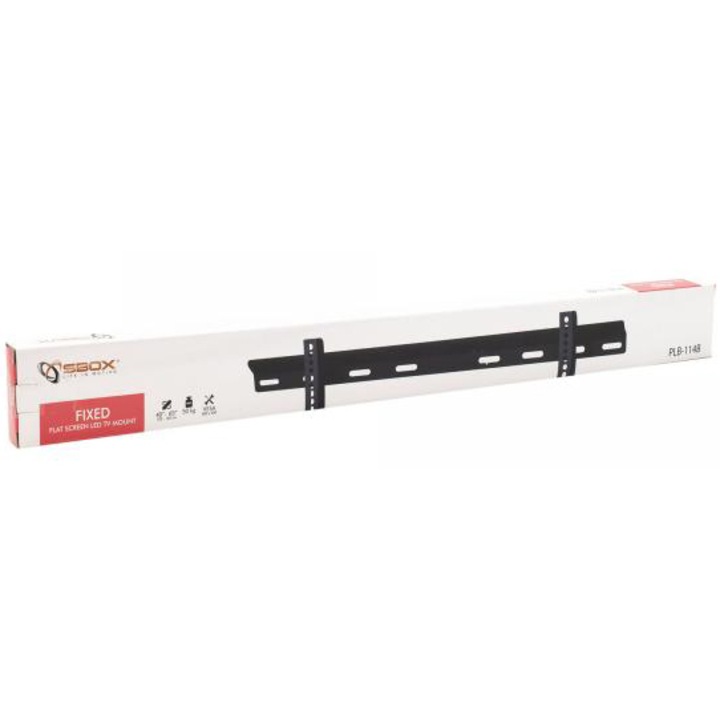 Suport TV de perete SBOX PLB-114B, fix, 40''-65'' , Negru