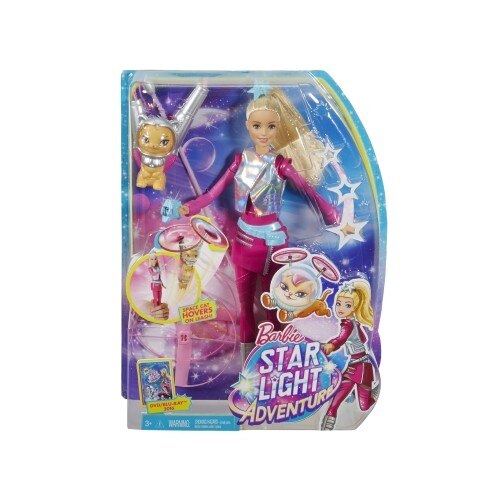 Papusa Barbie Star Light Adventure Barbie Doll & Flying Cat