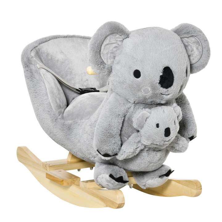 Детска люлка, Homcom, модел Koala, 1-3 години, 60x33x50см, Сива