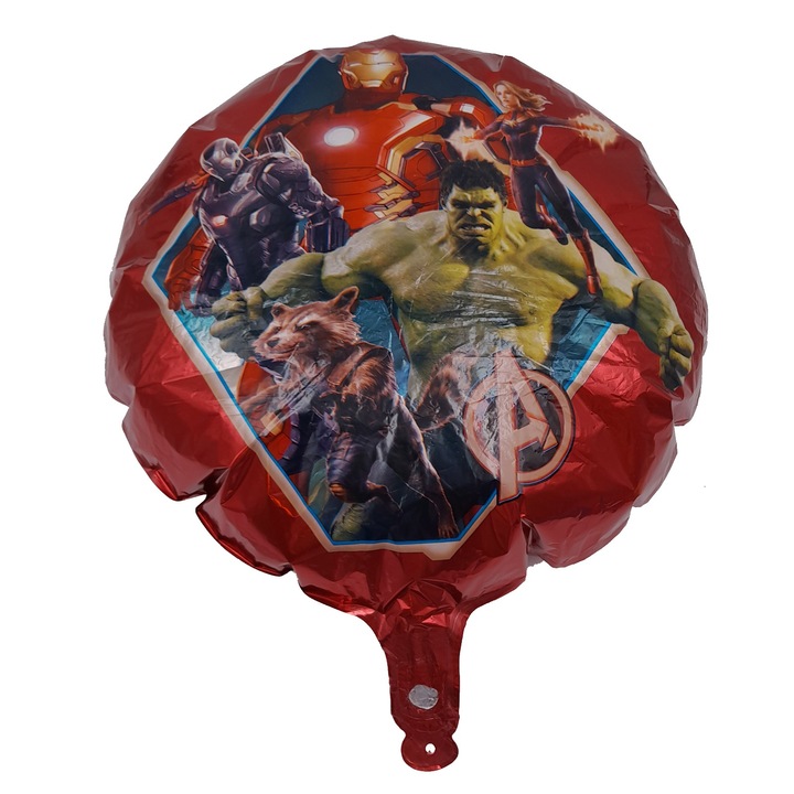 Balon folie supereroi Avengers Marvel, visiniu, 45 cm