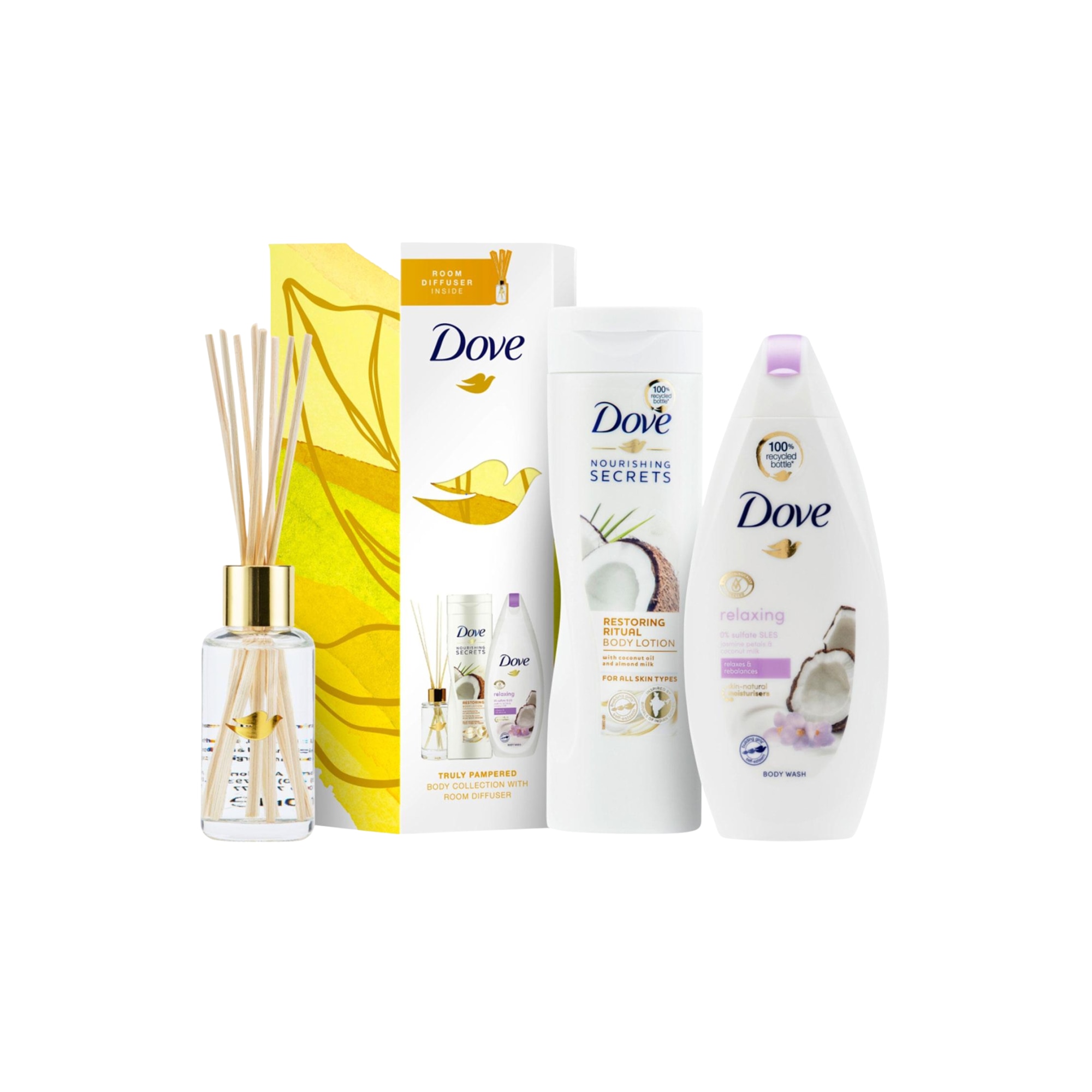 Set Dama 3 Piese Gel Dove, 1 x Gel Dus 225 ml, 1 x Lotiune Corp