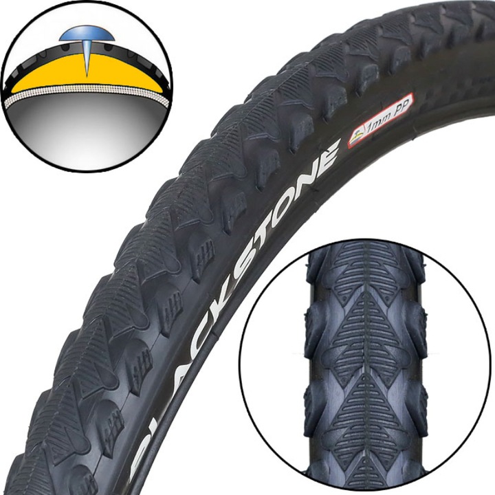 Anvelopa bicicleta Blackstone, 26x1.75 inch, 47-559, Negru