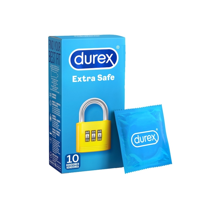 Презервативи Durex Extra Safe, екстра лубрикант, 12 бр