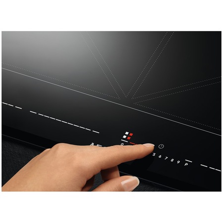 Plita incorporabila AEG IKE86688FB, Inductie, 6 zone de gatit, Total Flex, Control touch, Booster, Bridge, Timer, Oprire automata, Detectarea vaselor, 80 cm, Negru