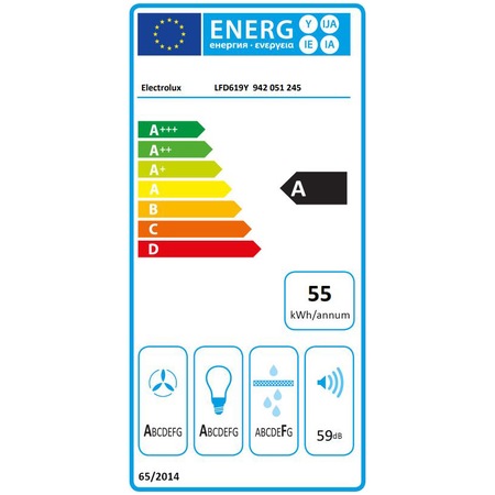 Hota incorporabila Electrolux LFD619Y, Putere de absorbtie 700 m3/h, 1 motor, Clasa A, Breeze, 90 cm, Negru