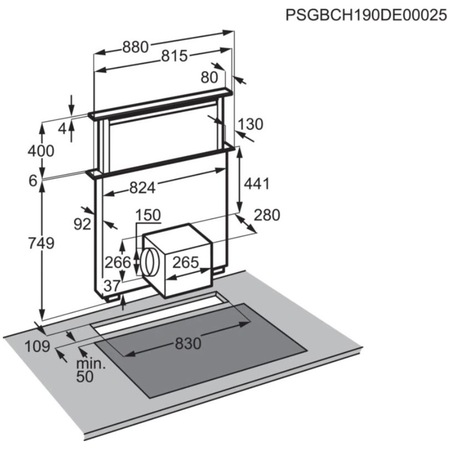 Hota incorporabila Electrolux LFD619Y, Putere de absorbtie 700 m3/h, 1 motor, Clasa A, Breeze, 90 cm, Negru