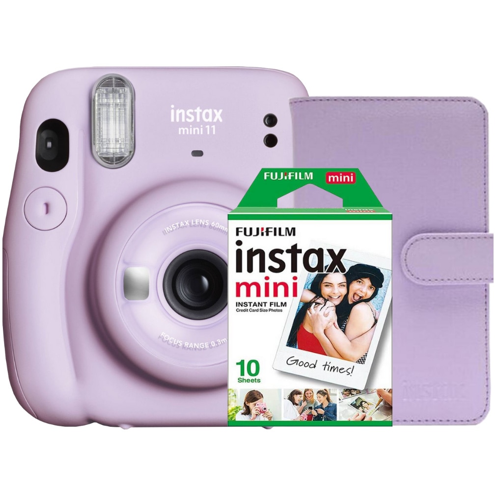 Set Camera foto instant Fujifilm Instax Mini 11 Violet Film 1x10 Album foto eMAG.ro