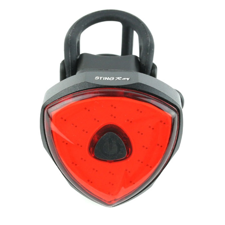 Stop LED pentru bicicleta, Incarcare USB, 6 moduri de iluminare, 90 lumeni, Rosu/Negru