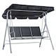 Leagan/balansoar de gradina, Outsunny, Cu acoperis detasabil, 170x110x153 cm, Negru