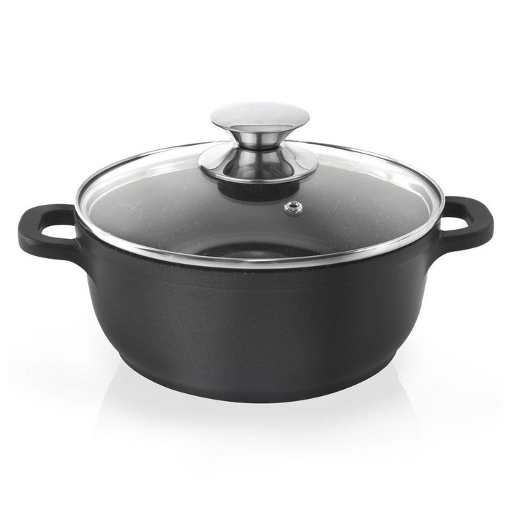 Orion Grande edény, tetővel, Alumínium, Fekete, 20 cm, 2,3 L