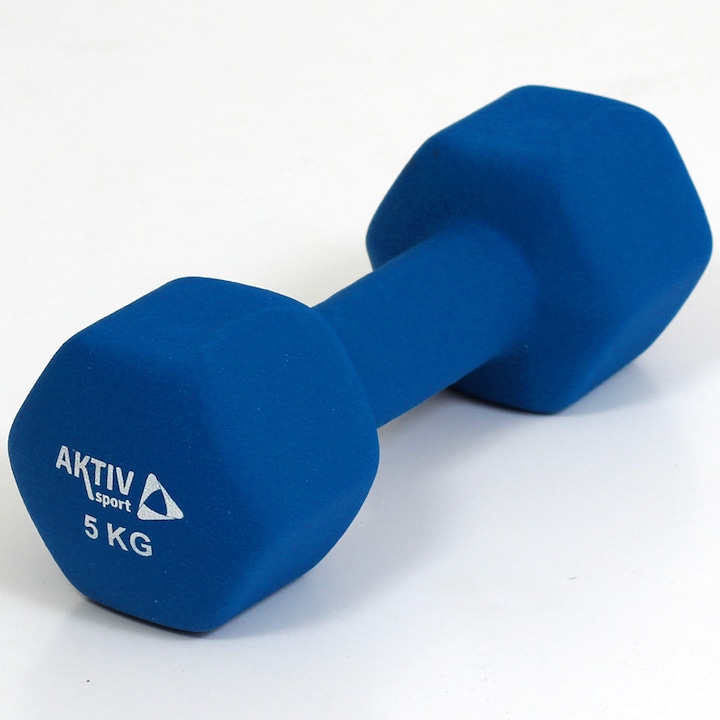 Aktivsport Súlyzó neoprén, 5 kg, kék