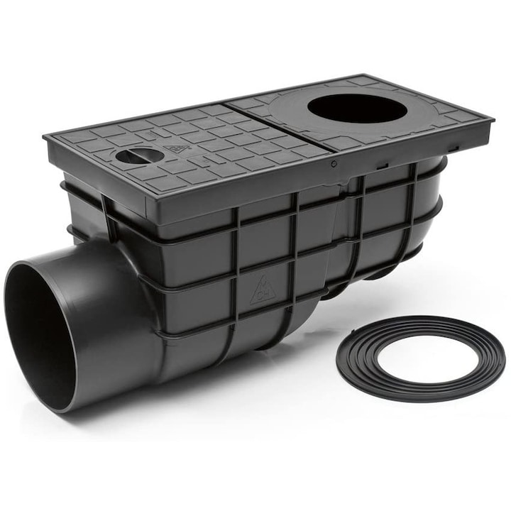 Kit camin pluvial 325 D, Chudej GmbH, Polipropilena, Diametru burlan 75/80/100/110/125 mm, DN 110, Negru