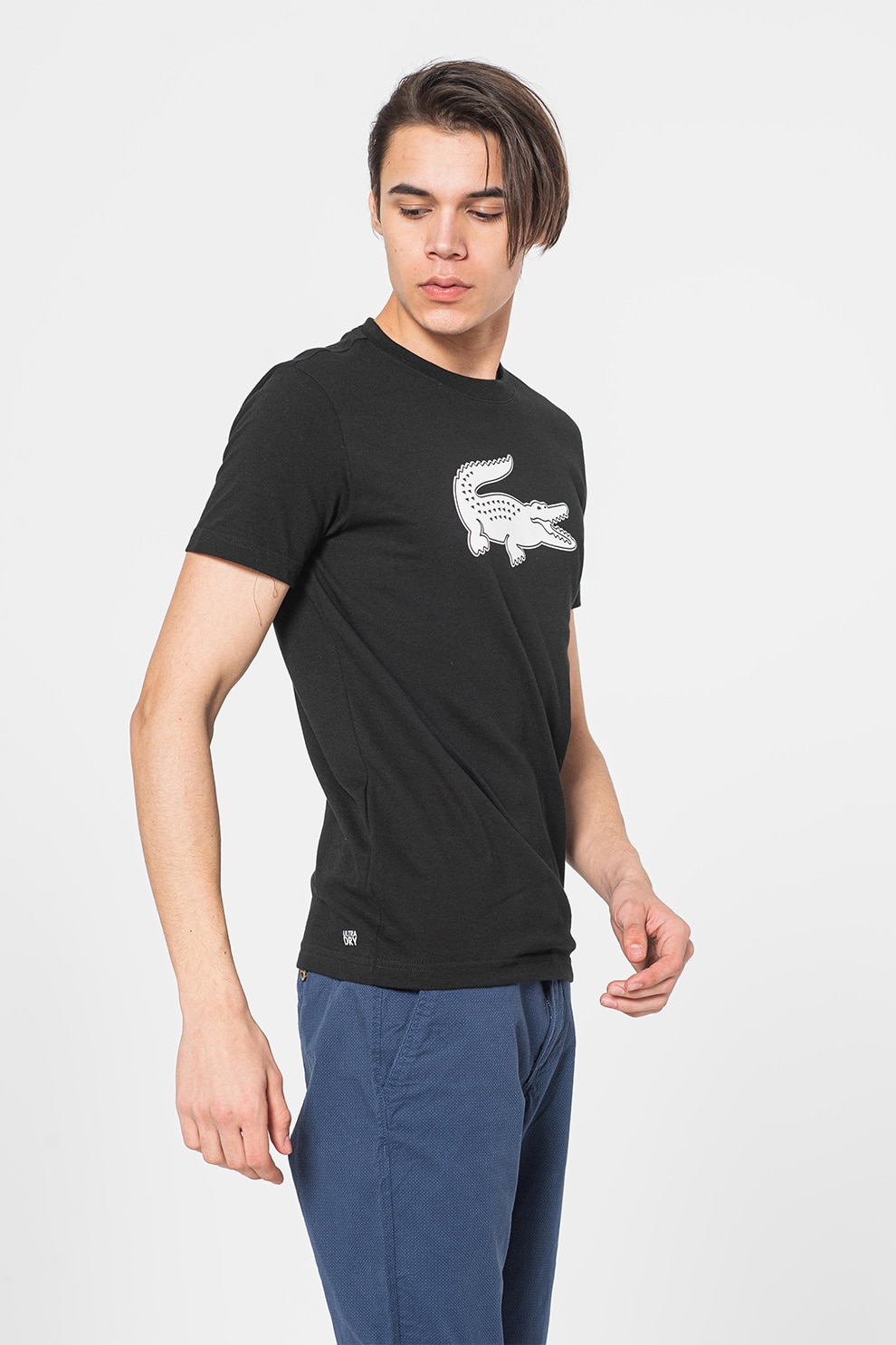 Lacoste Тениска с овално деколте и контрастно лого Черен 7 Emagbg 