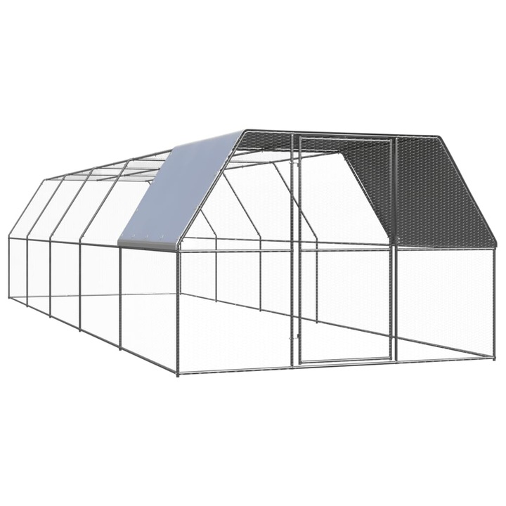Cotet de pasari pentru exterior vidaXL, 3x10x2 m, otel zincat, 36.2 kg