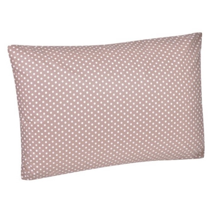 Perna pentru dormit, maro cu buline albe, 42 x 62 cm