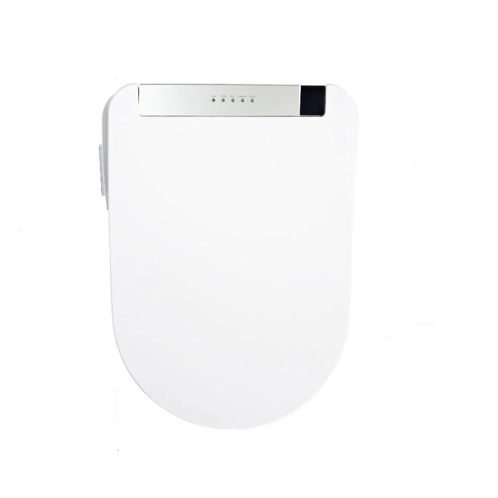 Capac WC Inteligent Telecomanda, Functie Bideu, Senzor Miscare, Masaj, Incalzire Colac, Female Wash, Alb-Silver, 510 mm Lungime