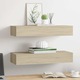 Set dulapuri de perete vidaXL, cu sertare 2 buc. stejar 60x23,5x10 cm, MDF 8.65 kg