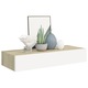 Dulap de perete cu sertar vidaXL, stejar si alb, 60x23,5x10 cm, MDF 4.4 kg