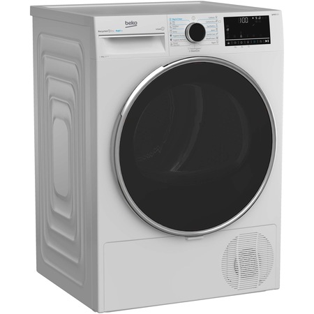 Uscator de rufe Beko B5T68247, Condensare, 8 kg, 15 programe, Clasa A+++, RapiDry, RecycledDry, SteamCure, Motor ProSmart Inverter, AquaWave, OptiSense, GentleCare, Alb