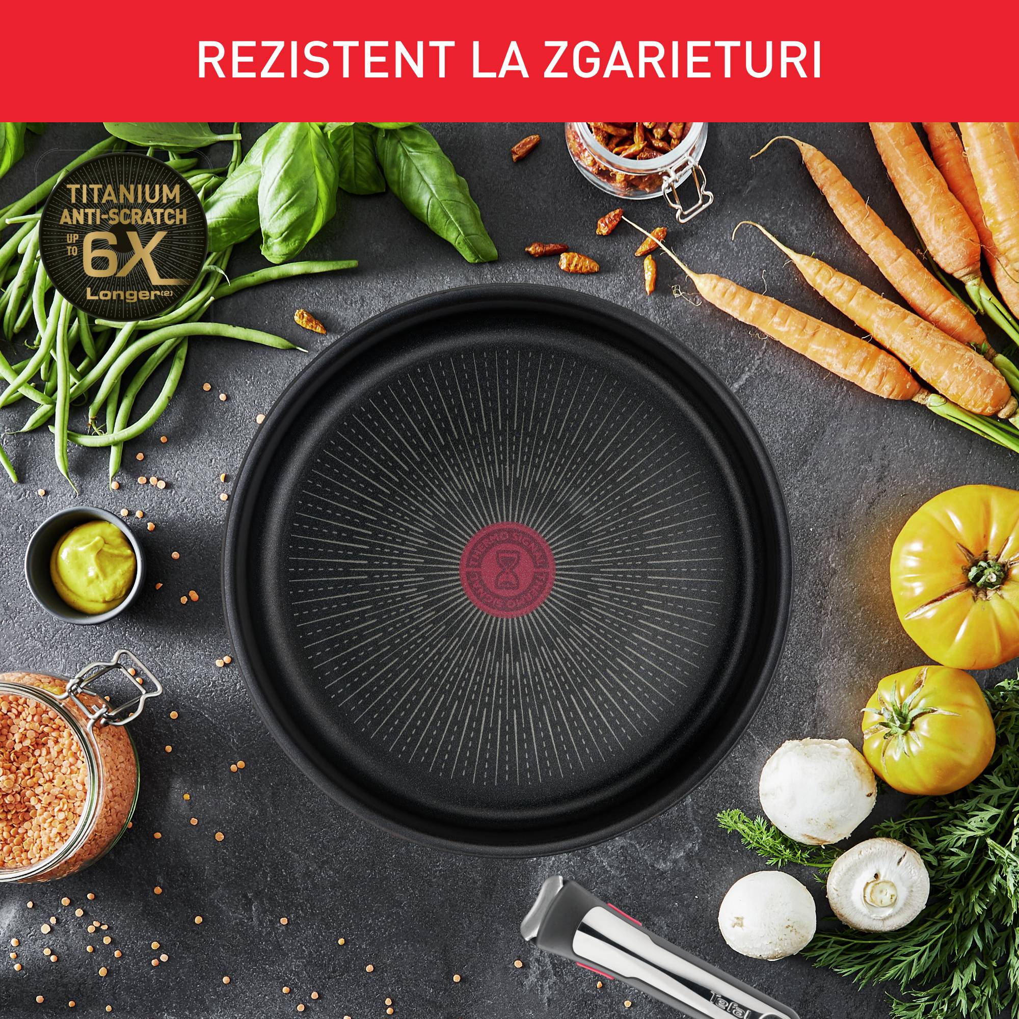 Tefal Ingenio Unlimited, wok de 26 cm, empilable, poignée amovible, peu  encombrant, antiadhésif, induction, noir, L7637732